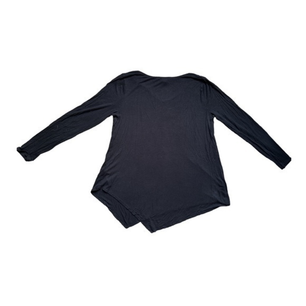 White House Black Market size L soft long sleeve black top, asymmetrical hem